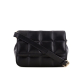 Lychee Bags Women Pu Black Quilted Sling Bag