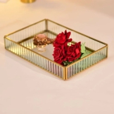 Fluted Glass Multipurpose Tray Large