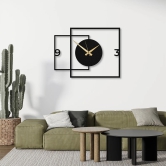 Zik Impex Double Square Shaped Metal Wall Clock for Living Room, Bedroom, Study Room, Office-White