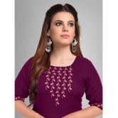 Kapadia - Wine Rayon Womens Straight Kurti ( Pack of 1 ) - None