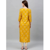 KIPEK - Mustard Rayon Womens Straight Kurti ( Pack of 1 ) - None