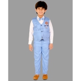 DKGF Fashion - Light Blue Cotton Blend Boys Shirt & Pants ( Pack of 1 ) - None