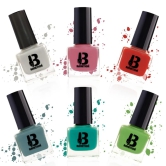 BANETION Nail Polish Combo Pack of 6 | Seaweed Enriched Formula Long Lasting Stay Quick Dry |Cruelty and Toxic Free Nail Paint (9ml)