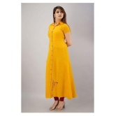 SVARCHI Yellow Cotton A-line Kurti - XL