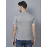 Dollar Cotton Blend Regular Fit Solid Half Sleeves Mens T-Shirt - Melange Grey ( Pack of 1 ) - None