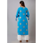 MAUKA - Blue Straight Rayon Women's Stitched Salwar Suit ( Pack of 1 ) - None