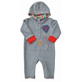 Grey Full Romper with hood & feet/Hoody Sleeper (French Terry)