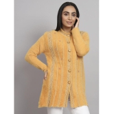 eWools.in Woollen Round Neck Women''s Buttoned Cardigans - Gold ( ) - None