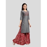 Aarika Grey Cotton Girls Kurta and Sharara Set ( Pack of 1 ) - None