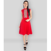 Addyvero - Red Cotton Blend Womens Fit & Flare Dress ( Pack of 1 ) - None