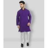 DESHBANDHU DBK - Purple Cotton Mens Regular Kurta ( Pack of 1 ) - None