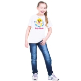 Girls Cotton Baby Shark Half Sleeve TShirt (White) PID41507