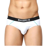 BASIICS By La Intimo - White Cotton Mens Briefs ( Pack of 1 ) - M