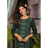 Juniper Rayon Printed Straight Womens Kurti - Green ( Pack of 1 ) - None