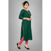 haya fashion - Green Rayon Women's Straight Kurti ( Pack of 1 ) - None