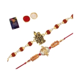 Paola Rakhi Rudraksh Radha Krishna With  Stylish Classic  Look KRISHNA JI     Rakhi With Roli Chawal And  Greeting Card - None