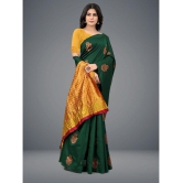 Om Shantam Sarees - Green Jacquard Saree With Blouse Piece ( Pack of 1 ) - Green