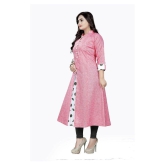 Rangrasiya - Pink Cotton Blend Womens Flared Kurti - M