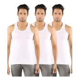 Solo - White Cotton Blend Mens Vest  ( Pack of 3 ) - 85