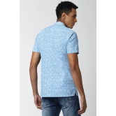 Men Blue Super Slim Fit Print Half Sleeves Casual Shirt