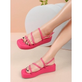 Kiravi Multi Strap Pink Wedges-7