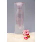 GLASS VASE MID PINKY HOLLOW