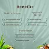 Ayurvedic Hair Oil with Heater-50ml+ Biotin Shampoo-200ml+ Conditioner-200ml