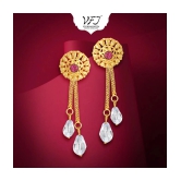 Vighnaharta Golden Drop Earrings ( Pack of 1 ) - Golden