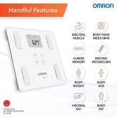 Omron HBF 222T Complete Digital Body Composition Monitor With Bluetooth for Omron Connect App Experience, Displays BMI, Body Fat, Skeletal Muscle and Visceral Fat Level