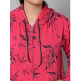 eWools.in Cotton Blend Women''s Hooded Sweatshirt ( Pink ) - None