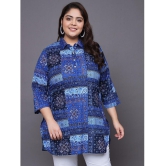 Tissu Cotton Printed Straight Womens Kurti - Blue ( Pack of 1 ) - None