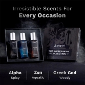 Pilgrim The Impressions Collection 3 in 1 (3x20ml) Gift Box Perfume For Men (Eau de parfum)| Long Lasting perfume with spicy, woody & aquatic fragrance| Designed in France| Alpha, Greek God & Zen