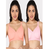 IN CARE LINGERIE - Multicolor Cotton Lightly Padded Womens T-Shirt Bra ( Pack of 2 ) - None