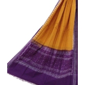 Yellow Purple Sambalpuri Handwoven Single Ikat Cotton Dupatta