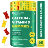 Carbamide Forte Calcium with Vitamin D Gummies for Men & Women| Calcium Gummies for Women & Men for Stronger Bones, Joints & Teeth & Immunity - Mango & Strawberry Flavour - 60 Veg Gummies