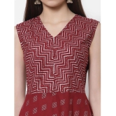 Kbz Cotton Maroon Fit And Flare Dress - Single - M