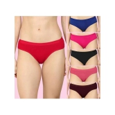 ICONIC ME Pack of 6 Cotton Solid Womens Briefs ( Multicolor ) - None