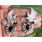 Azayaa World Black Charming love bird earring