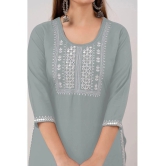 Kapadia - Grey Rayon Womens Straight Kurti ( Pack of 1 ) - None