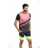 Men Colorblock Round Neck Polyester Multicolor T-Shirt