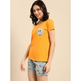 Women Yellow T-shirt & Shorts-M