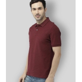 FASHION365 - Maroon Cotton Blend Slim Fit Men's Polo T Shirt ( Pack of 1 ) - None