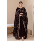 Baroque Velvet Shawls 23 - EMBROIDERED VELVET SHAWL VS-42