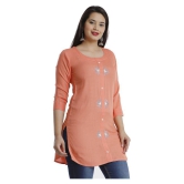 HIGHLIGHT FASHION EXPORT - Peach Viscose Womens Straight Kurti ( Pack of 1 ) - S