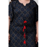 miravan - Blue Cotton Womens Kaftan Kurti ( Pack of 1 ) - None