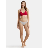 Jockey 1242 Wirefree Non Padded Super Combed Cotton Elastane Cross Over Everyday Bra - Red Love - None