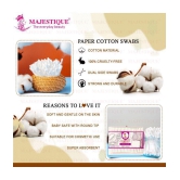 Majestique 100Pcs Paper Cotton Swabs Sticks, Flat Box, Soft Gentle on Face, Ear Cleaning - Pack of 2