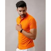 SKYRISE Cotton Blend Slim Fit Solid Half Sleeves Men's Polo T Shirt - Orange ( Pack of 1 ) - None