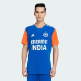 Fw24 India Cricket T20 International Fan Jersey: Showcase Your Team Spirit with Breathable Comfort and Sustainable Style (Colour - BLUE/ORANGE, Size - JN3145) by Total Sporting And Fitness Solutions Pvt Ltd