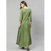 JC4U Rayon Green A- line Dress - Single - M